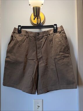 Cove Men's Tan Flat-Front Chino Shorts
